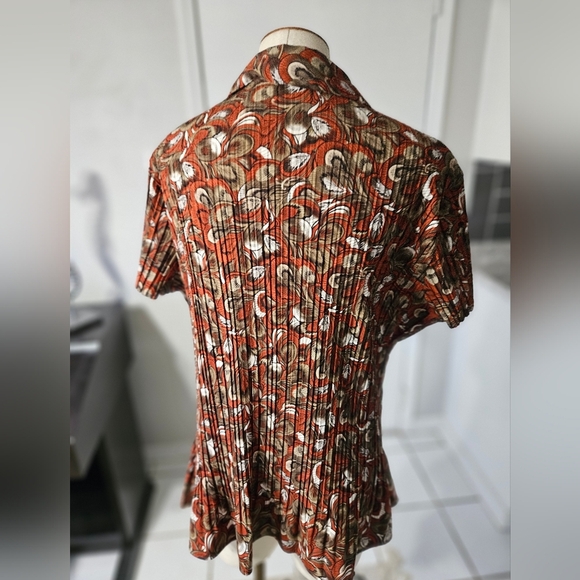 East 5th Boho Ruffled Top, Red, Patterned, Sz 3X - Picture 3 of 4